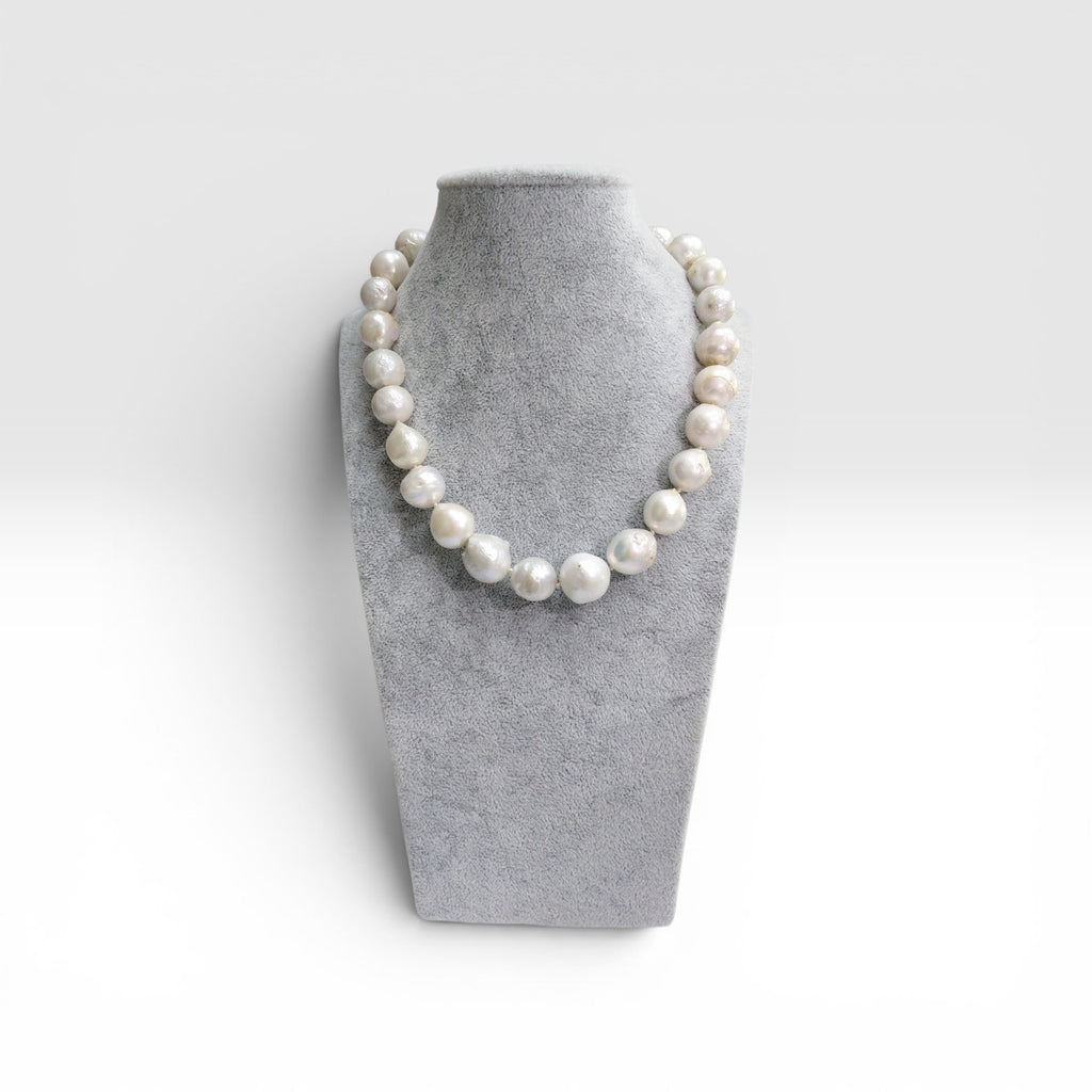 Collana Perla Scaramazza Forma Rotonda, Chiusura in Argento Sterling.