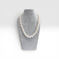 Collana Perla di Fiume Forma Cipolla, Chiusura Argento Sterling e Zirconi.