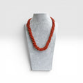 Collana Corallo, 11 Fili, Chiusura Argento Sterling.