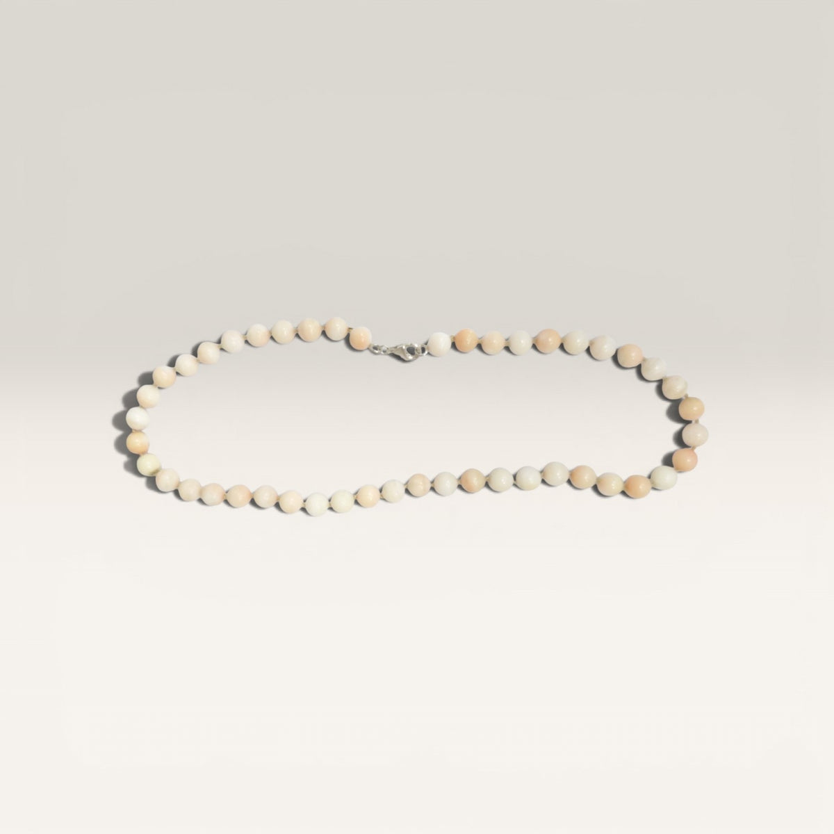 Collana Corallo Rosa Chiaro Giapponese, Chiusura Argento.