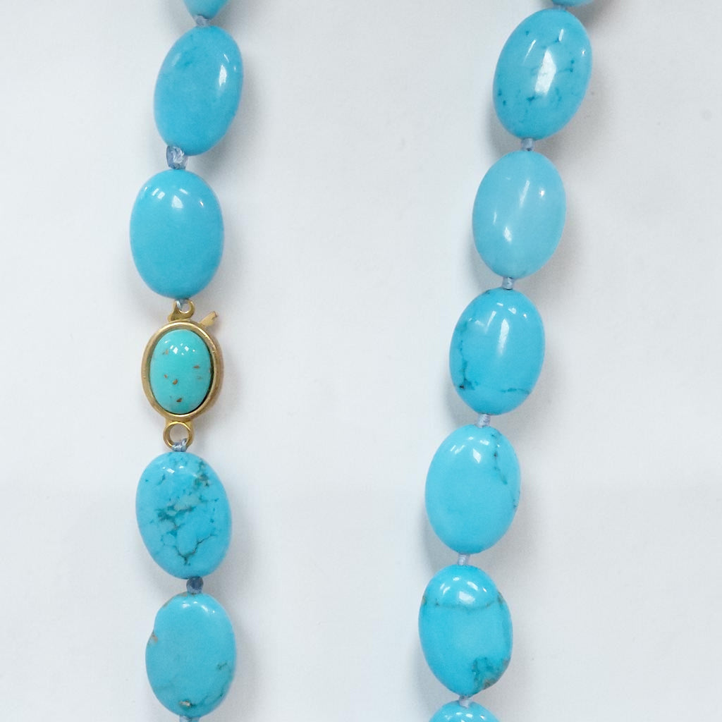 Collana Turchese, Chiusura Acciaio Dorato.