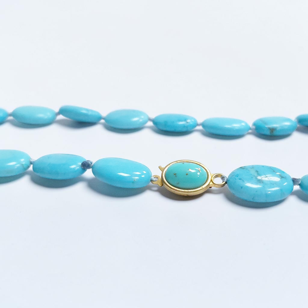 Collana Turchese, Chiusura Acciaio Dorato.