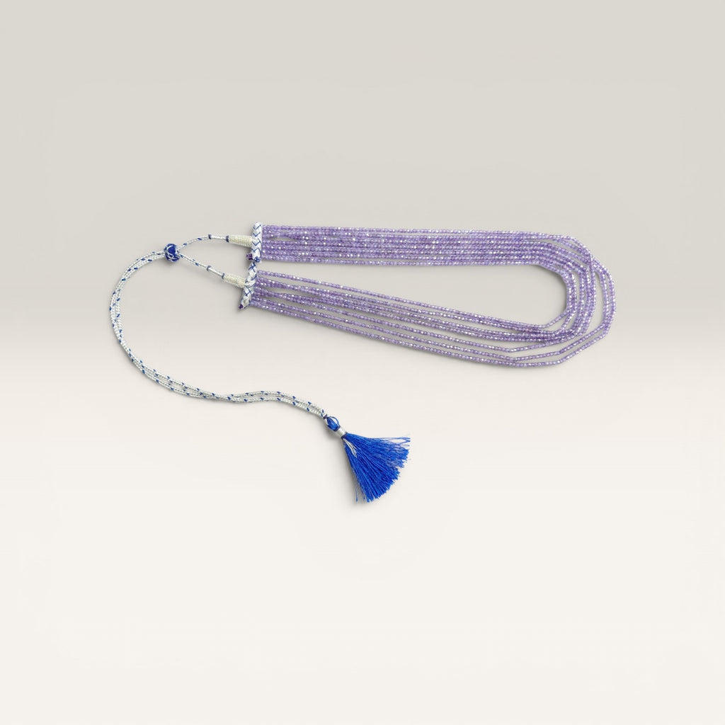 Collana Zirconi Viola Sfaccettati, 7 Fili.