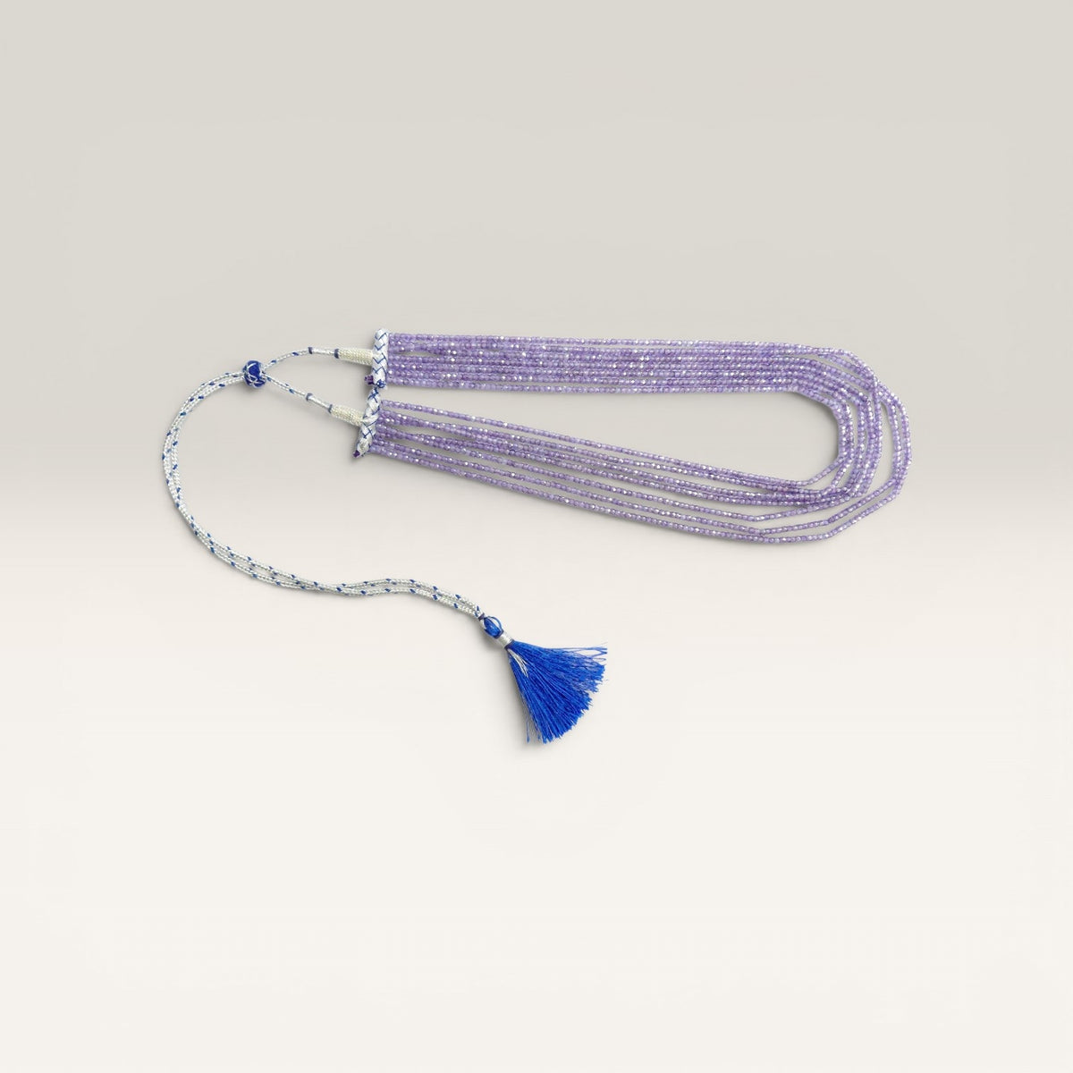 Collana Zirconi Viola Sfaccettati, 7 Fili.