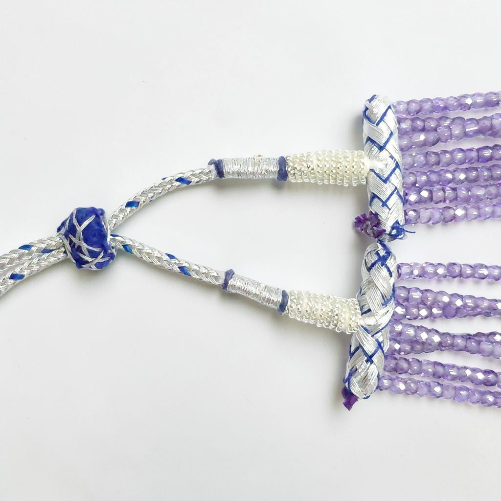 Collana Zirconi Viola Sfaccettati, 7 Fili.