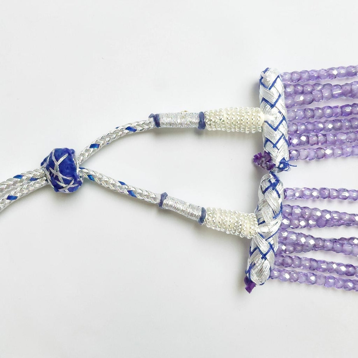 Collana Zirconi Viola Sfaccettati, 7 Fili.