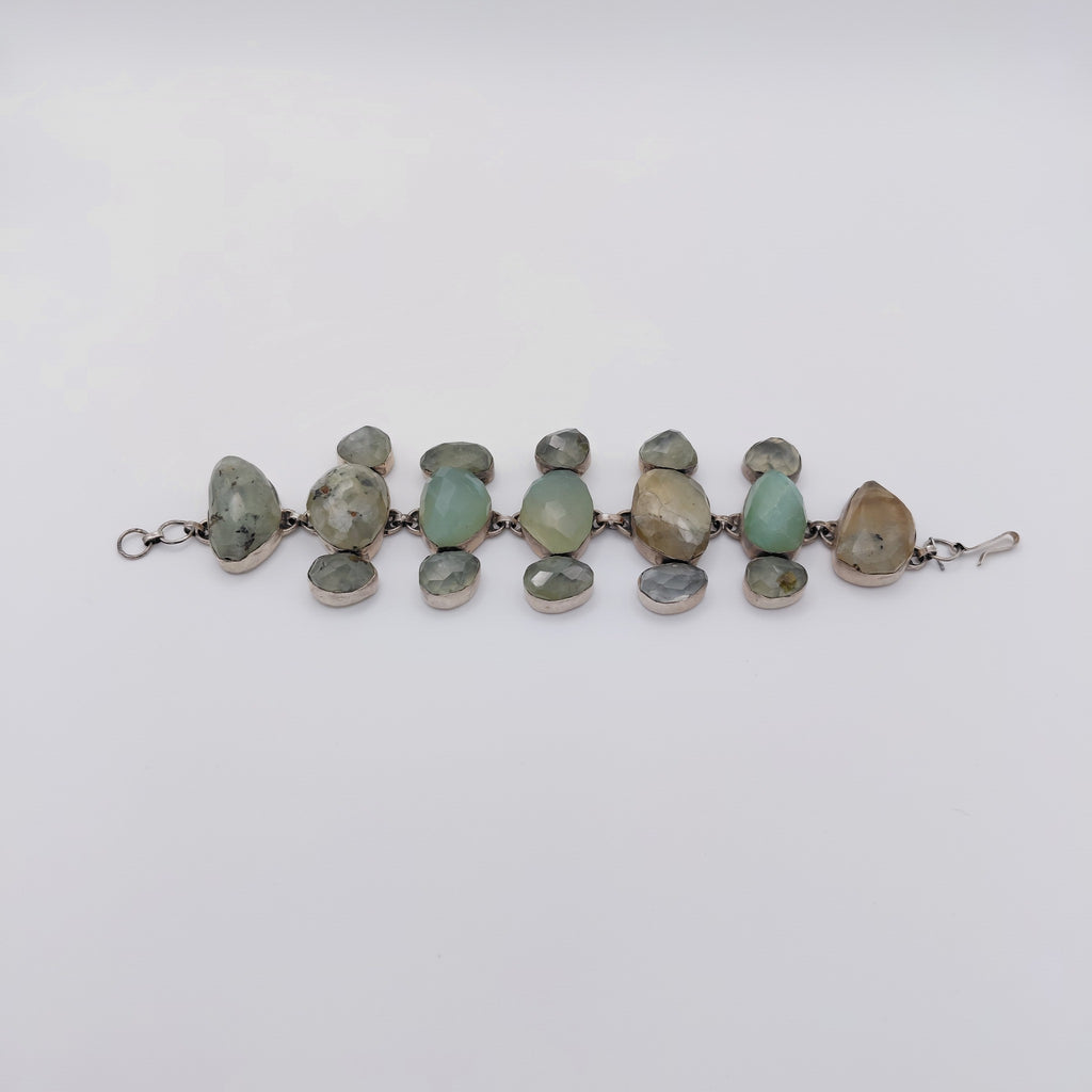 Bracciale Argento Sterling, Calcedonio Chiaro