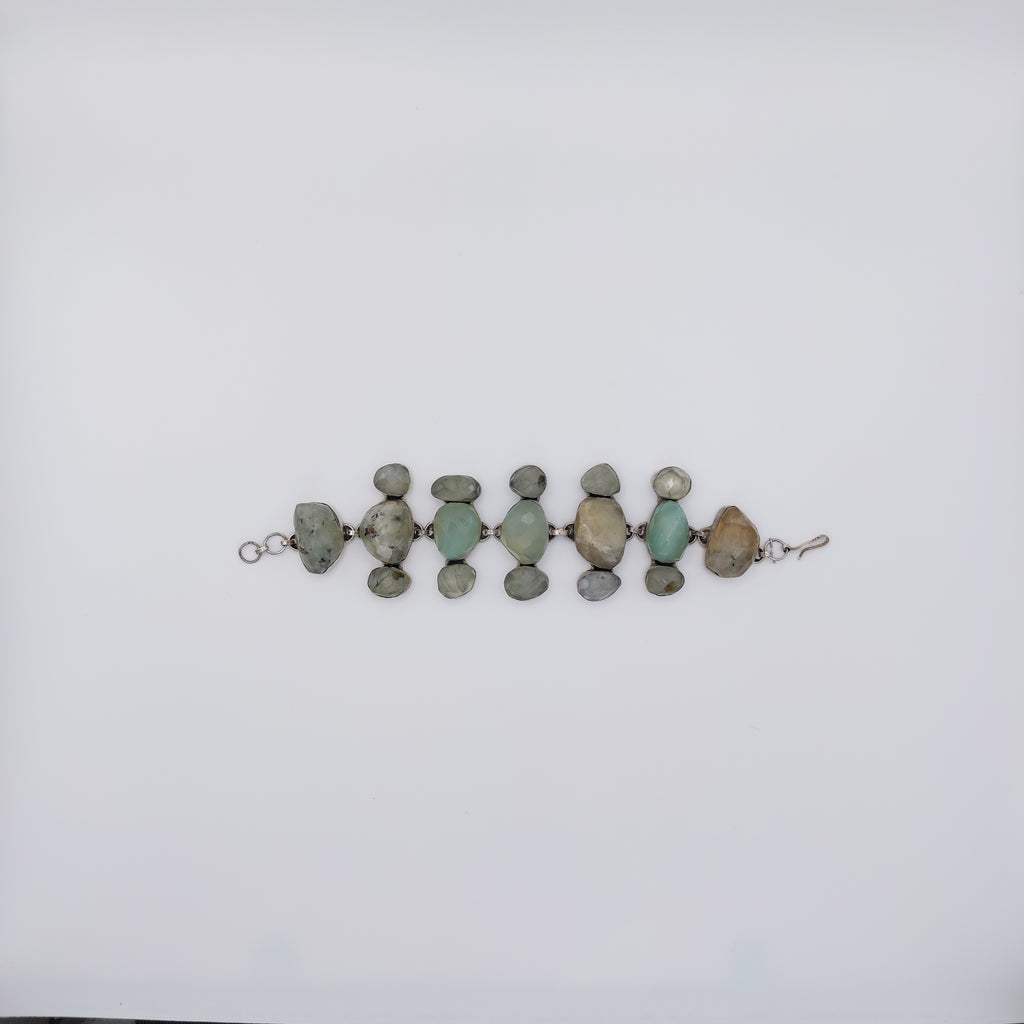 Bracciale Argento Sterling, Calcedonio Chiaro