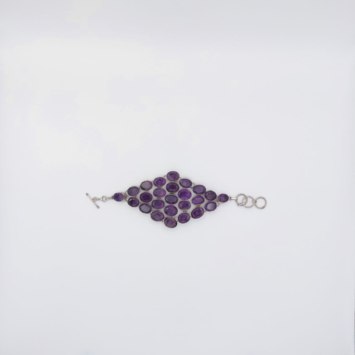 Bracciale Argento Sterling, Ametista Sfaccettata.