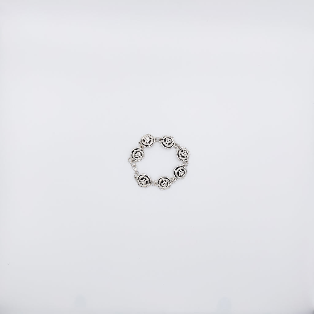 Bracciale a Maglie, Argento Sterling, "Rose".