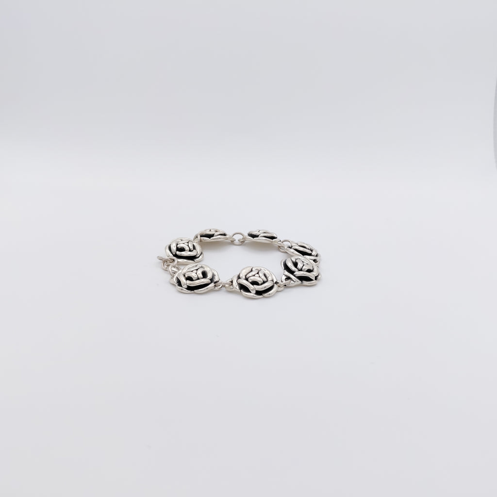 Bracciale a Maglie, Argento Sterling, "Rose".