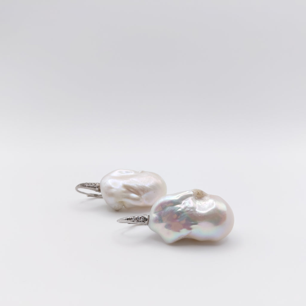 Orecchini Argento Sterling, Perla Scaramazza Australiana.