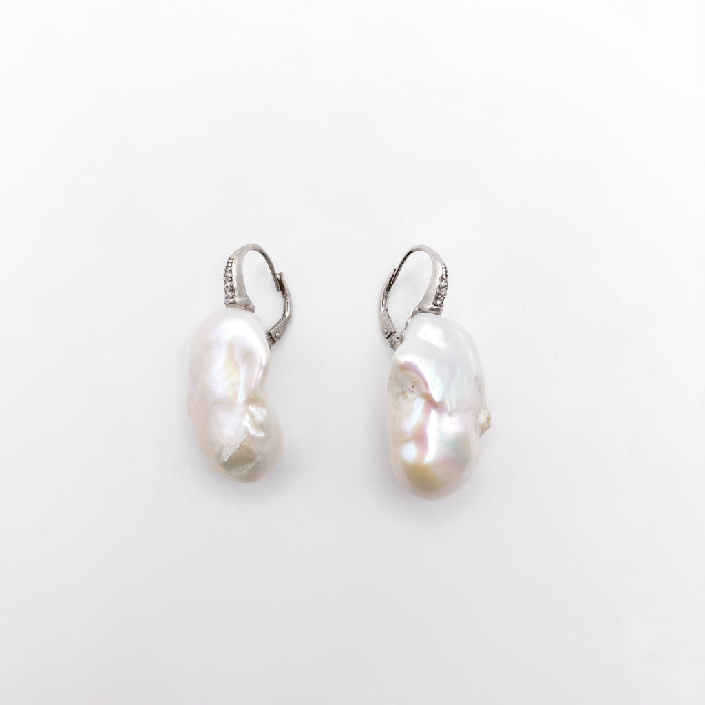 Orecchini Argento Sterling, Perla Scaramazza Australiana.