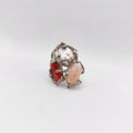 Anello Argento Sterling, Corallo Angelo, Corallo Rosso, Perla Australiana.