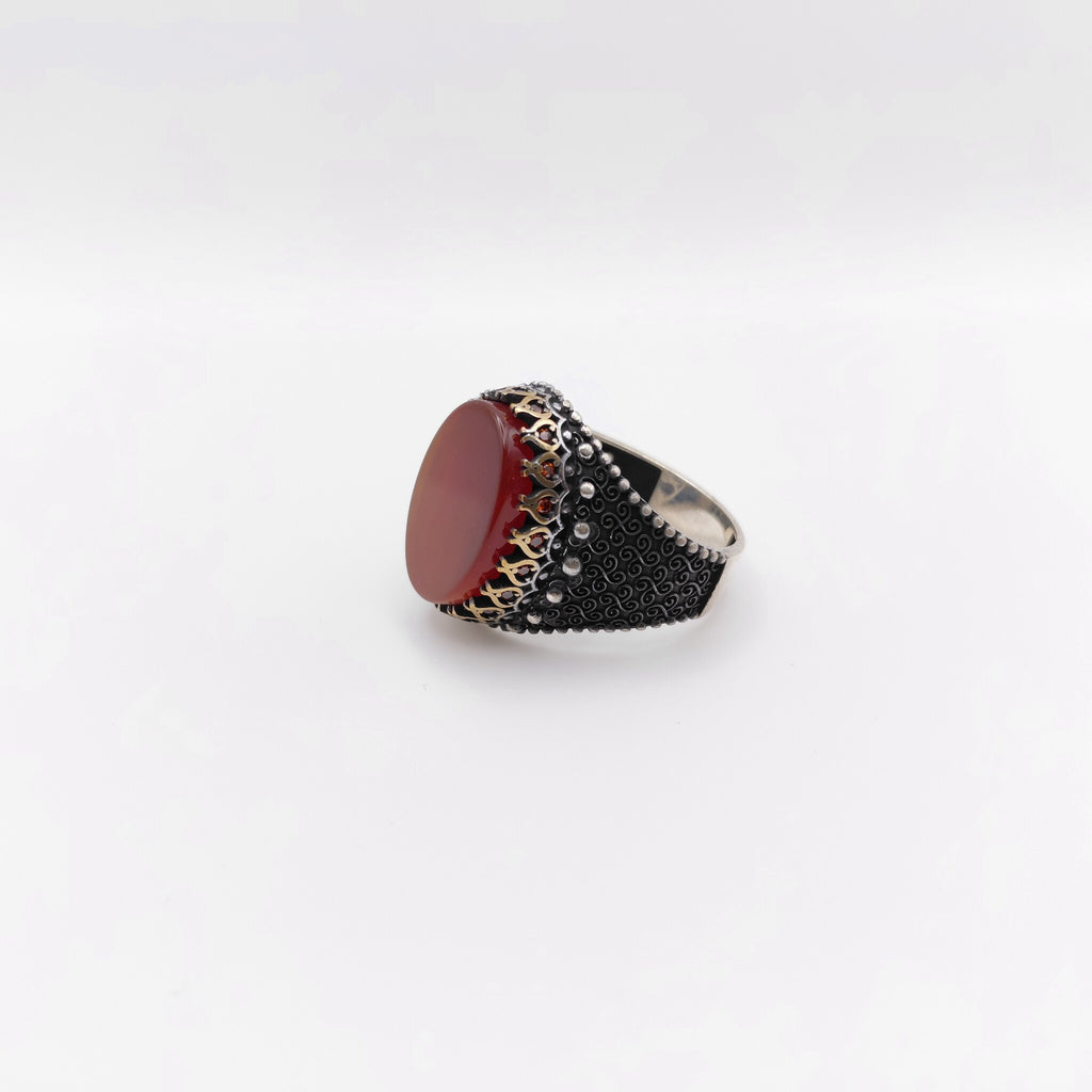 Anello Argento Sterling, Corniola.