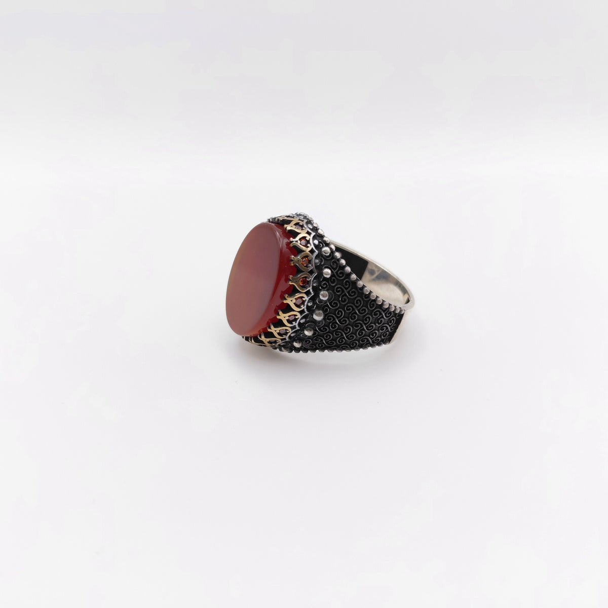 Anello Argento Sterling, Corniola.