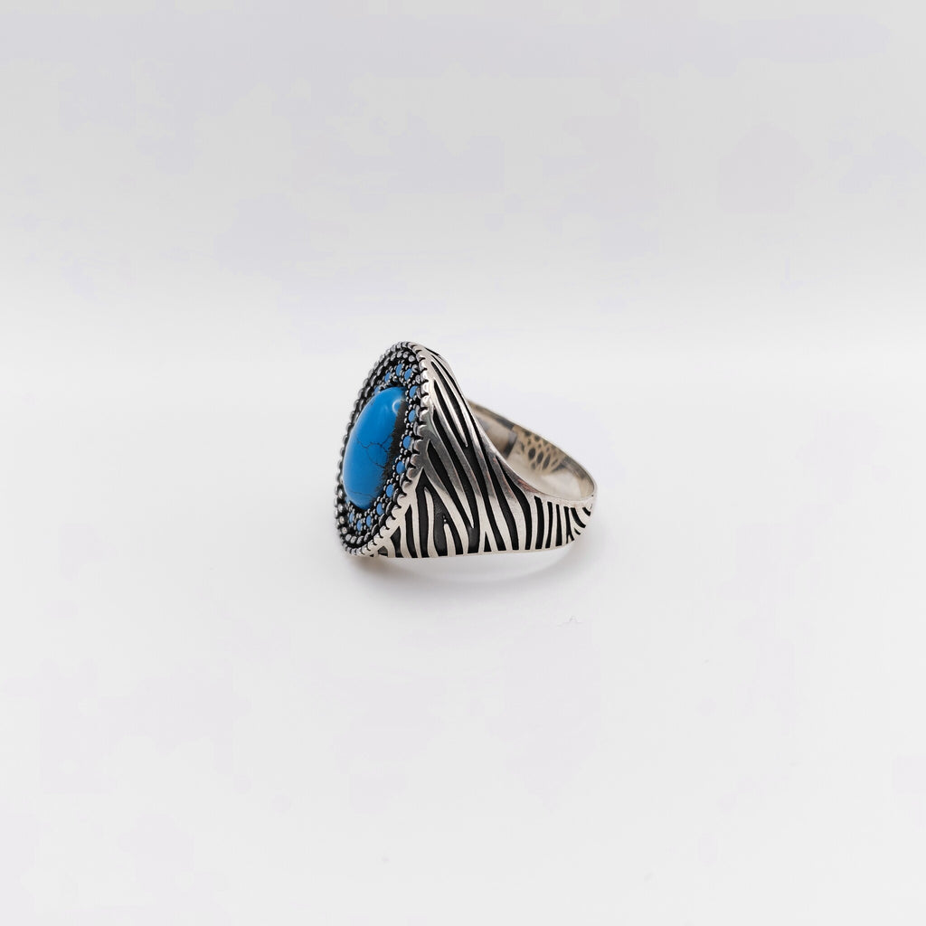 Anello Argento Sterling, Turchese.