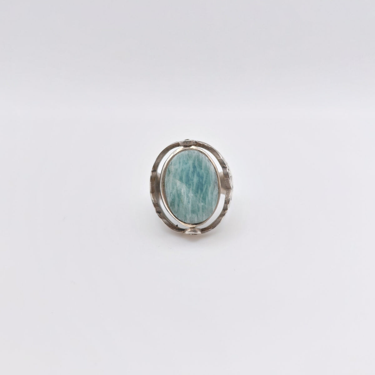 Anello Argento Sterling, Malachite, Larimar, "Due Facce".