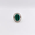 Anello Argento Sterling, Malachite, Larimar, "Due Facce".
