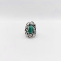 Anello Argento Sterling, Malachite, "Serpenti".