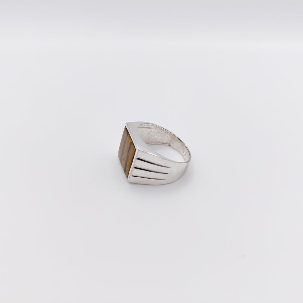 Anello Argento Sterling, Occhio di Tigre.