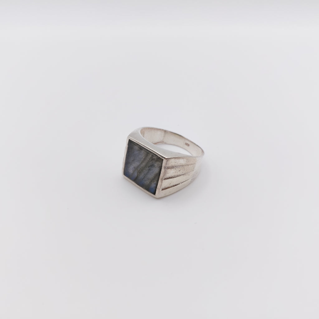 Anello Argento Sterling, Labradorite.
