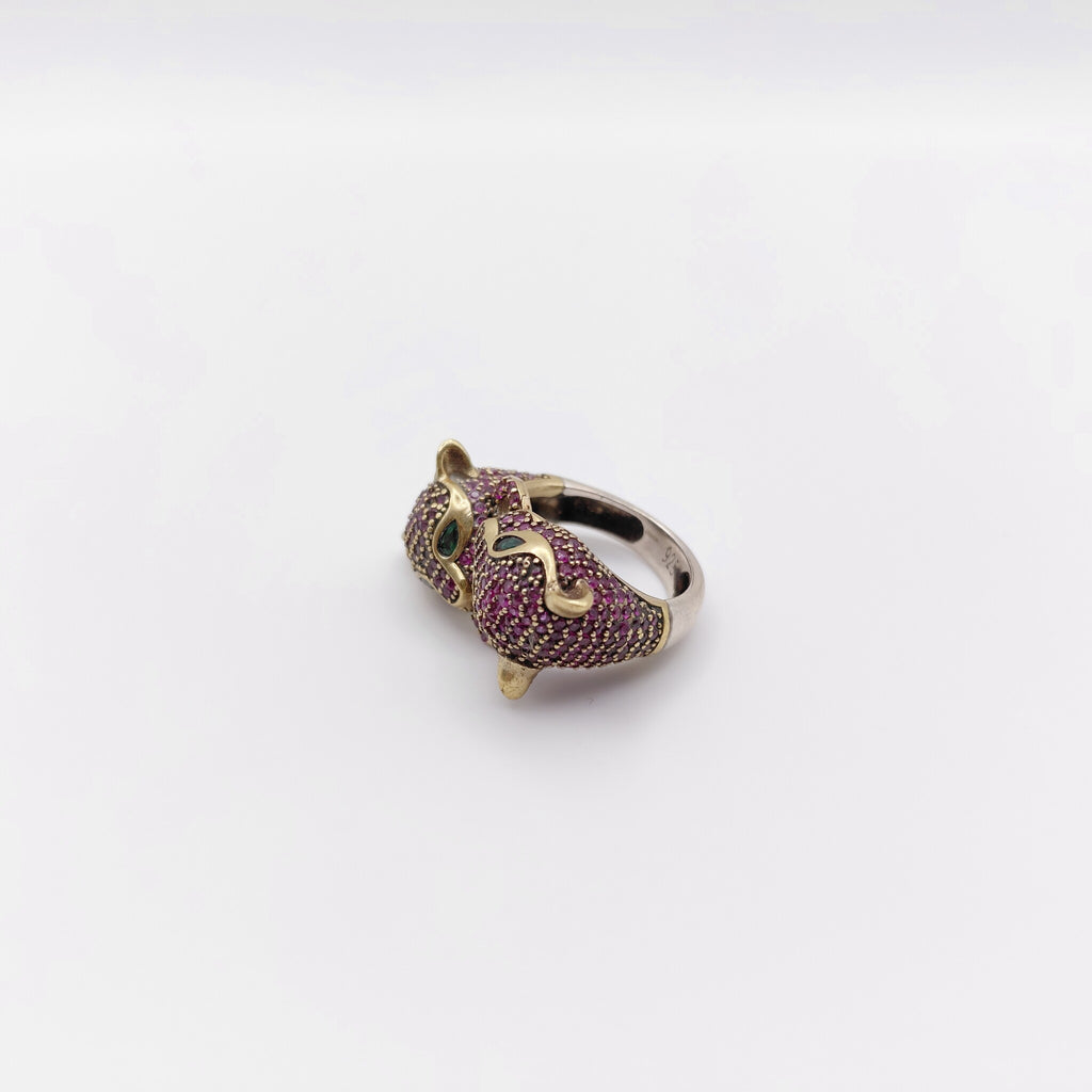 Anello Smeraldo, Tormalina Rosa, "Pantere"