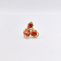 Anello Argento Sterling Placcato in Oro, Corallo.