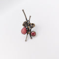 Anello Argento Sterling, Radice di Rubino, "Fiori".