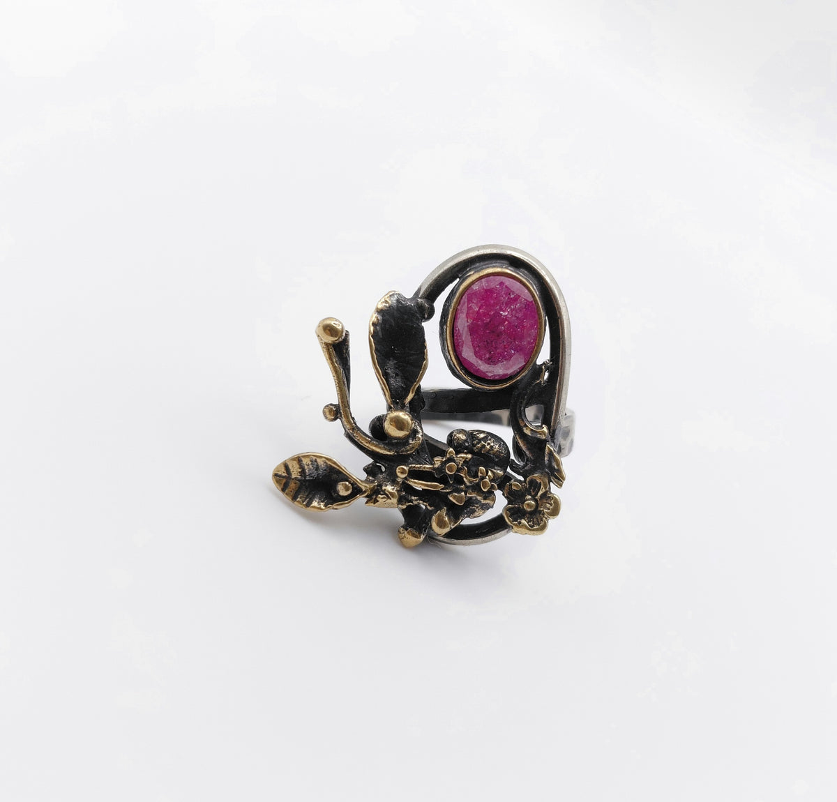 Anello Argento Sterling, Radice di Rubino.