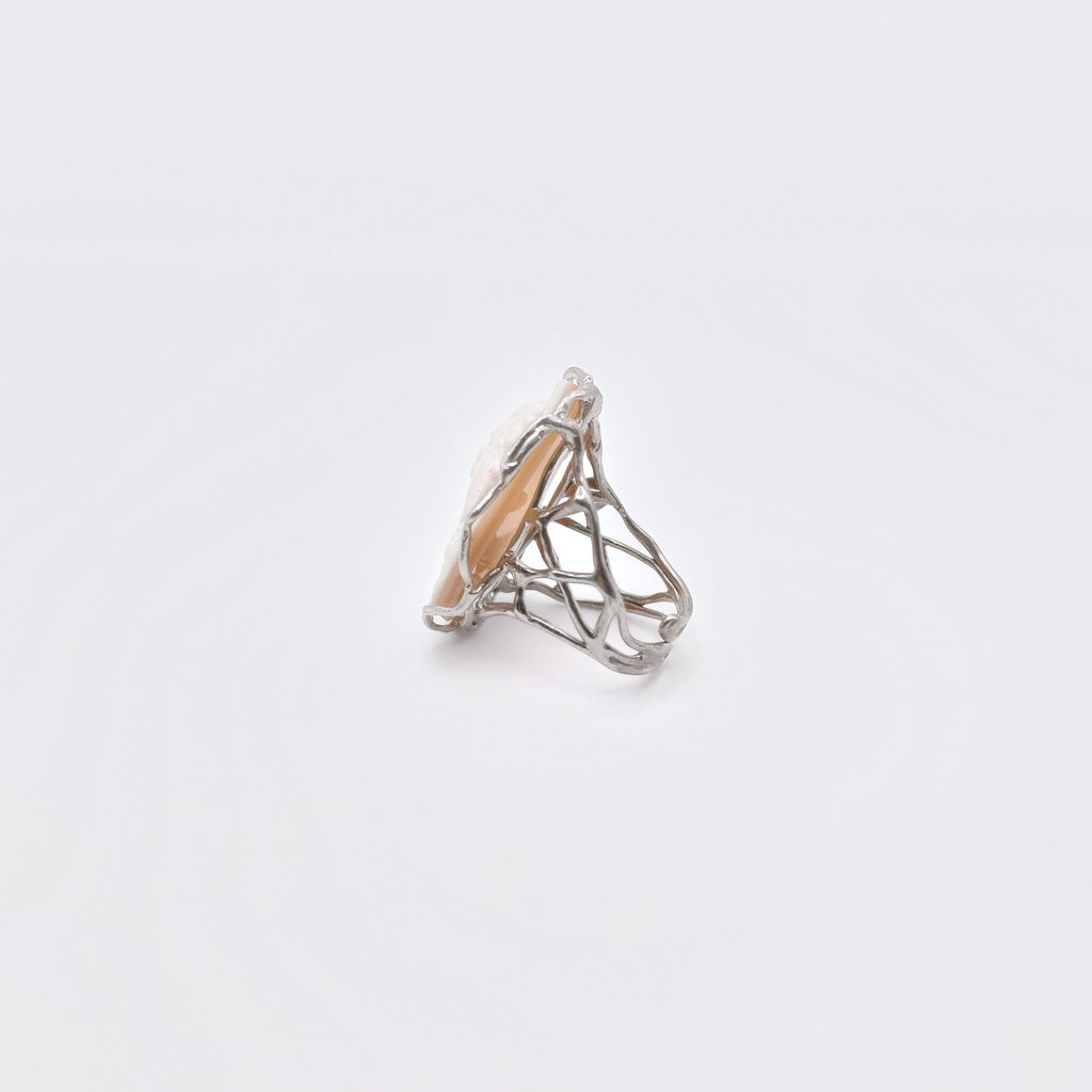 Anello Argento Sterling, Cammeo Italiano.