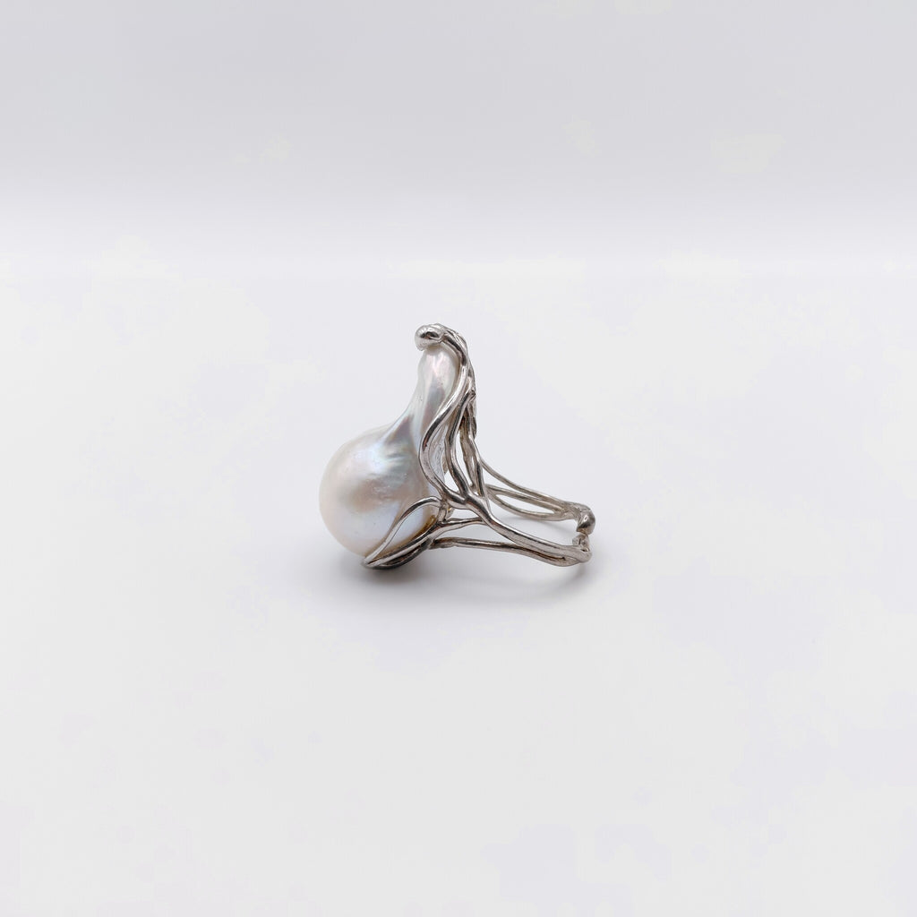 Anello Argento Sterling, Perla Scaramazza.
