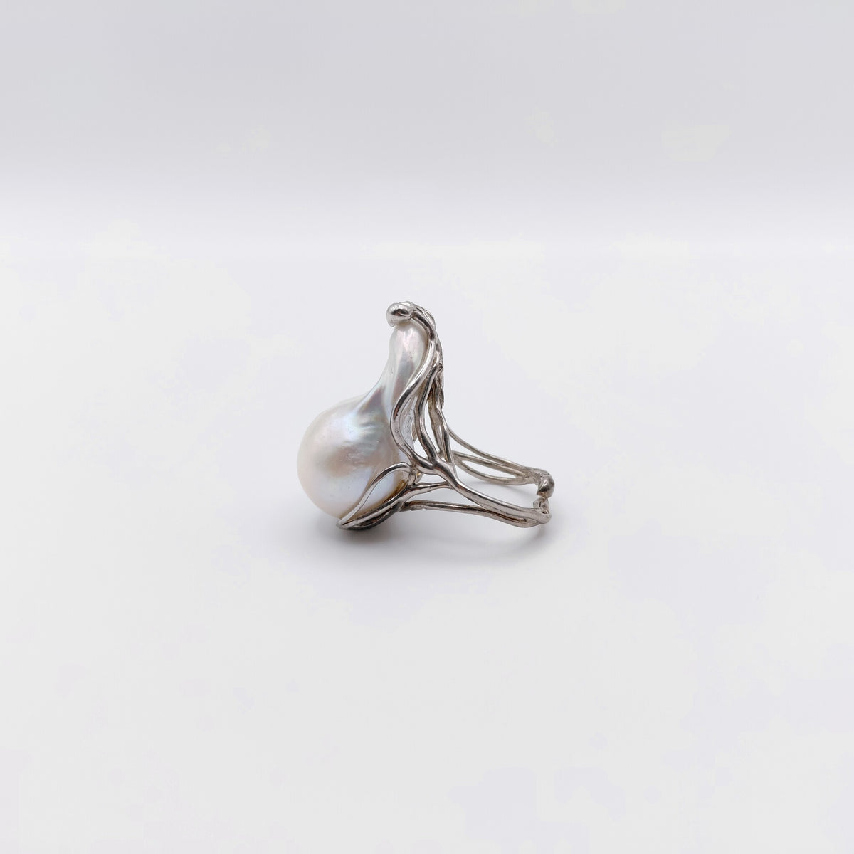 Anello Argento Sterling, Perla Scaramazza.
