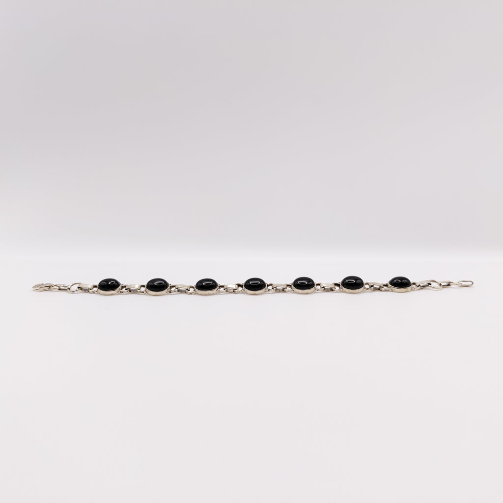 Bracciale Argento Sterling con Ossidiana Nera.