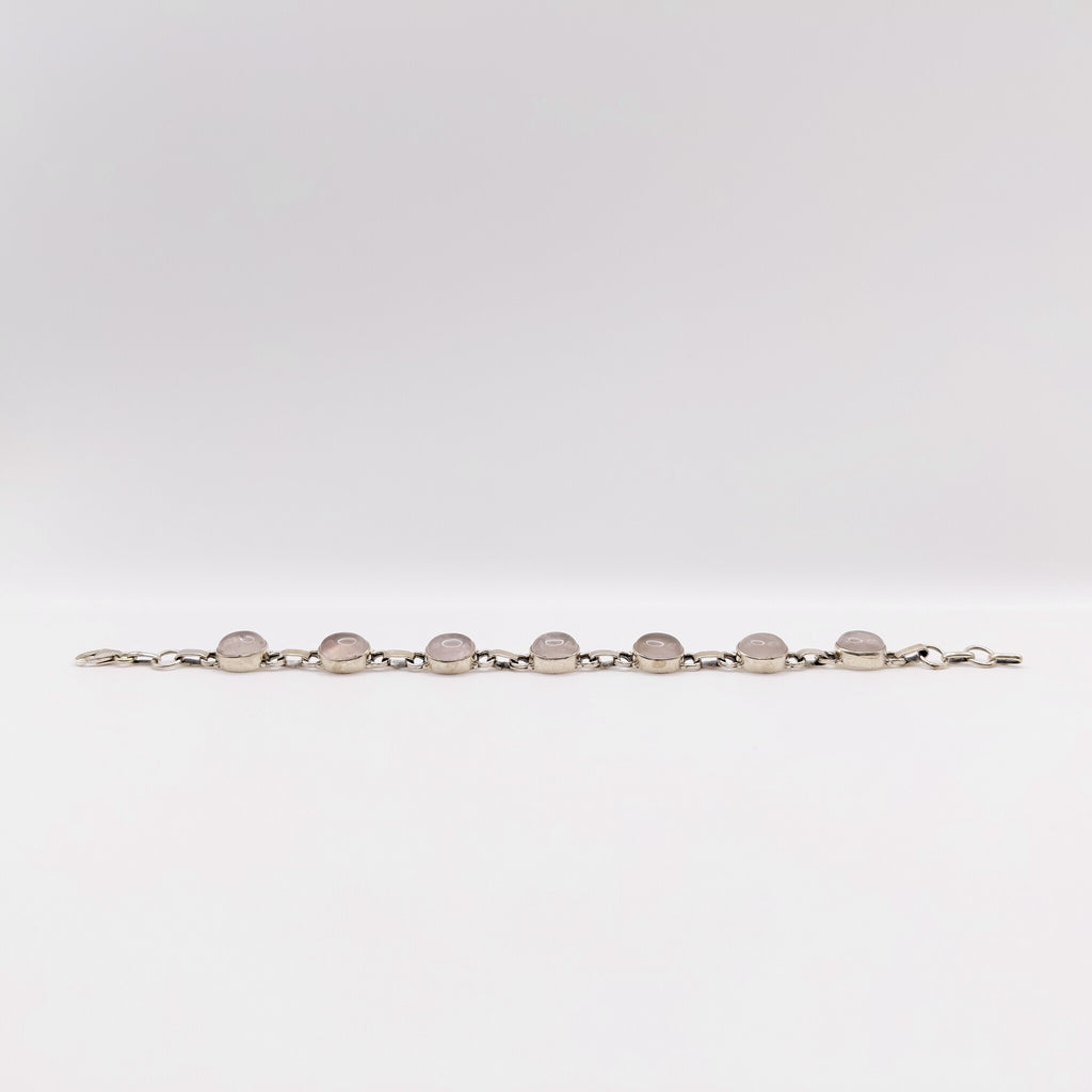 Bracciale Argento Sterling con Quarzo Rosa.