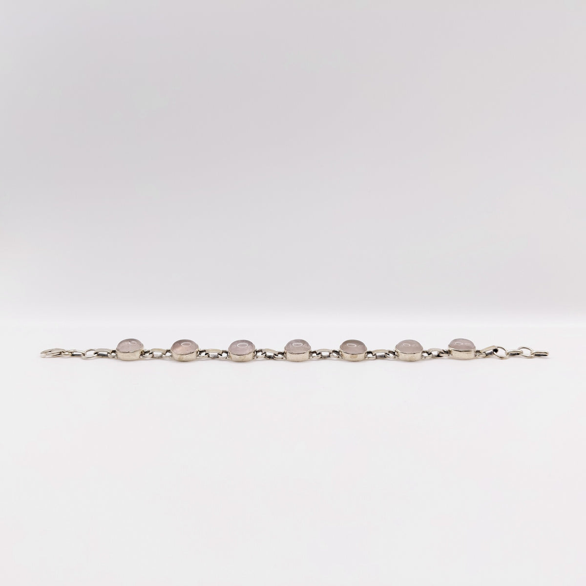 Bracciale Argento Sterling con Quarzo Rosa.