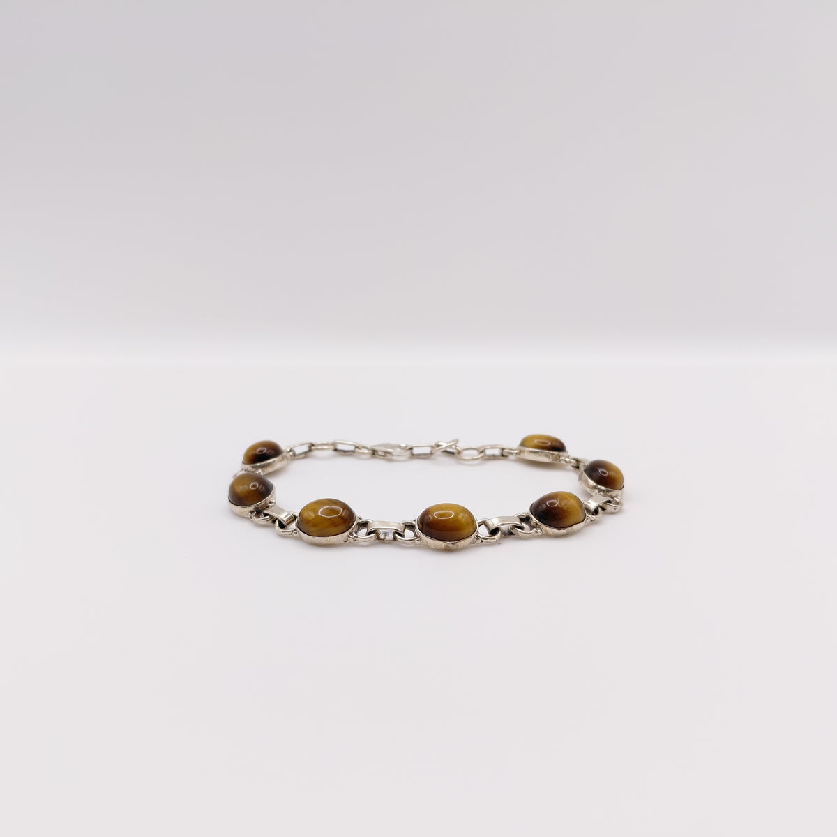 Bracciale Argento Sterling con Occhio di Tigre.