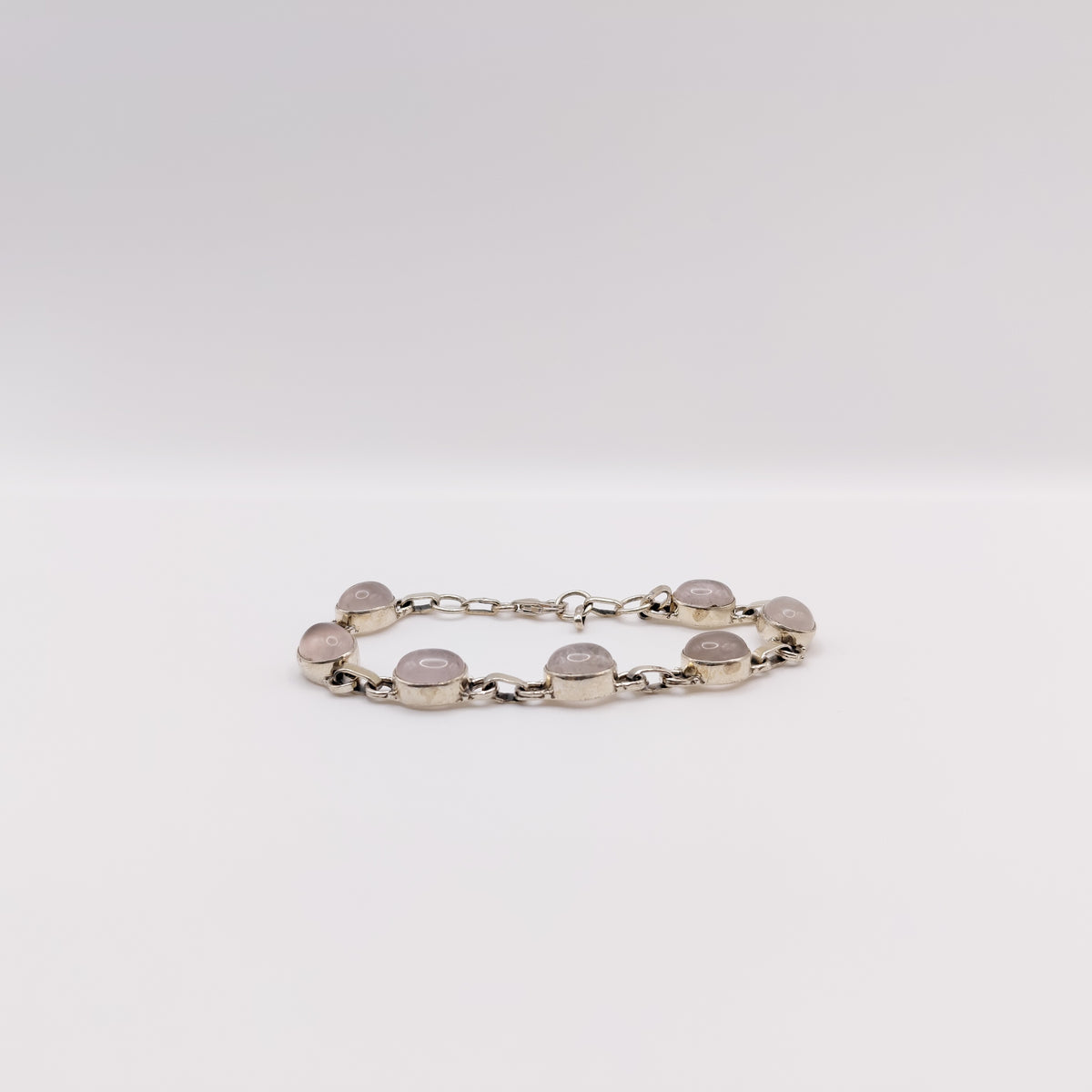 Bracciale Argento Sterling con Quarzo Rosa.