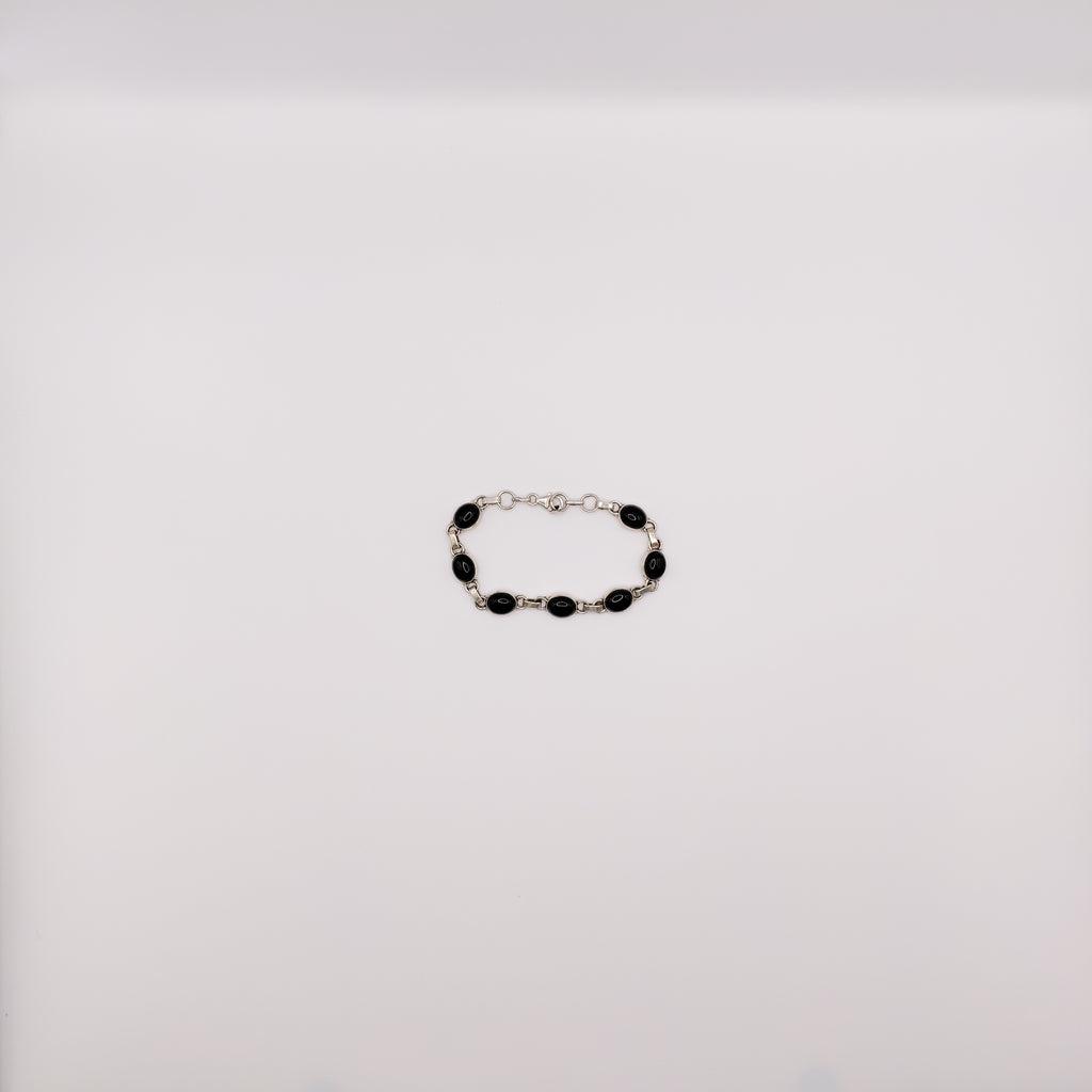 Bracciale Argento Sterling con Ossidiana Nera.