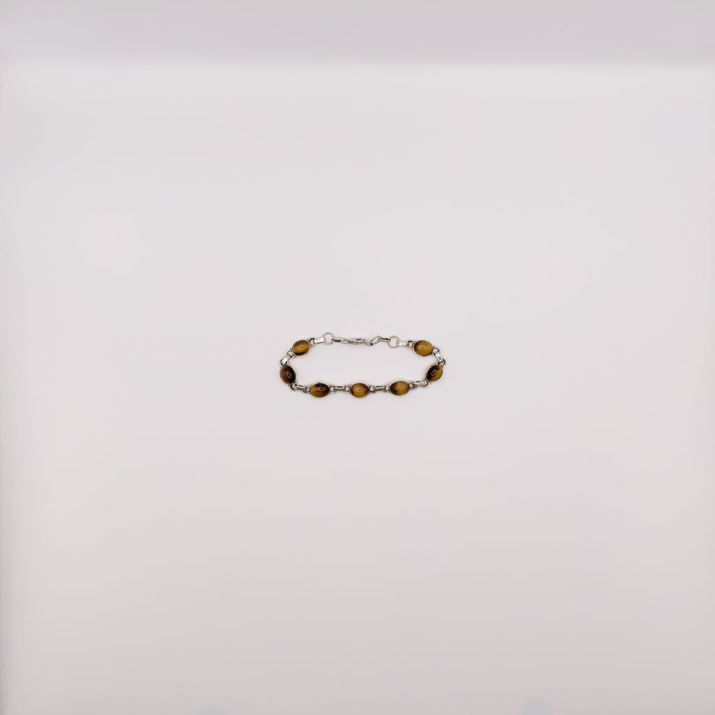 Bracciale Argento Sterling con Occhio di Tigre.