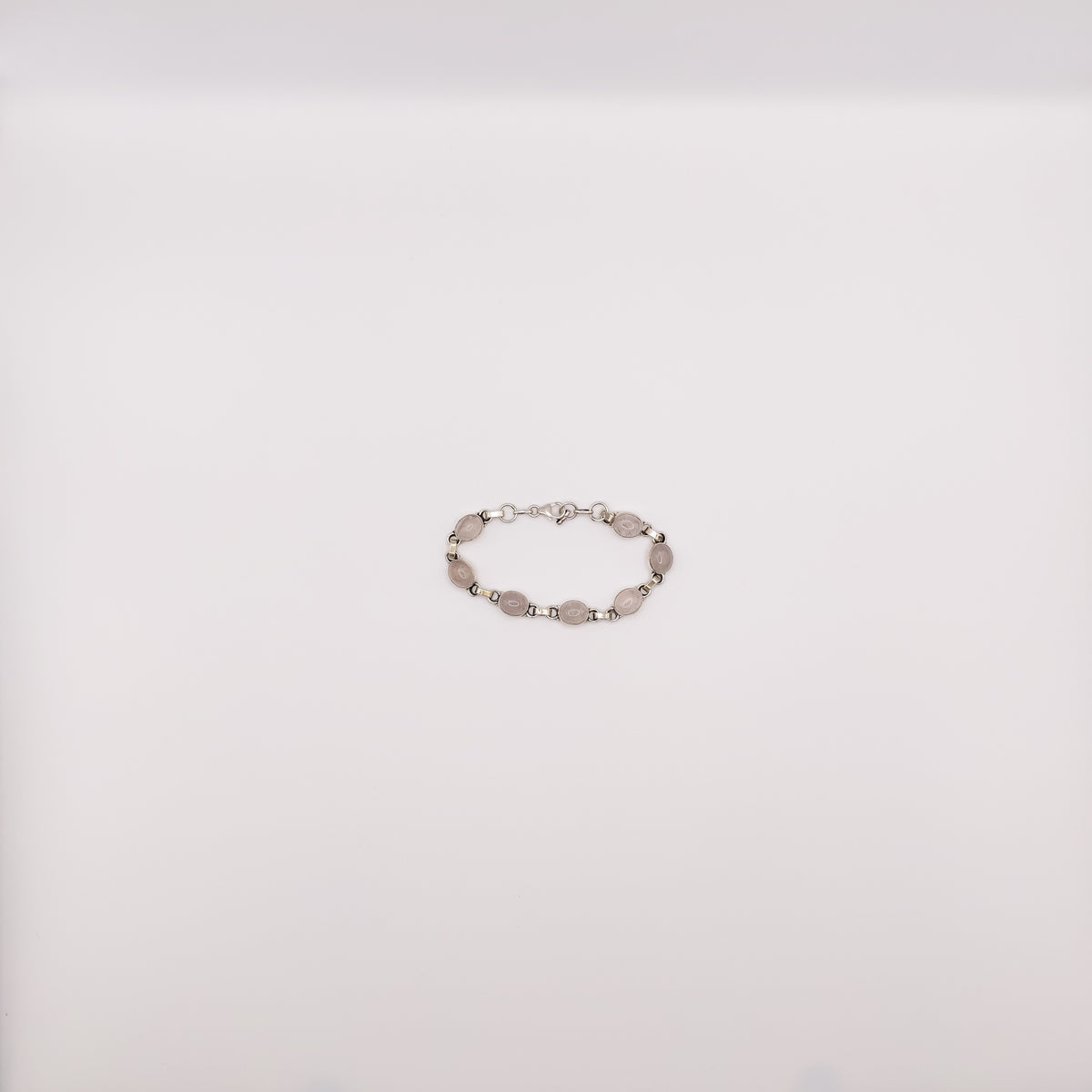 Bracciale Argento Sterling con Quarzo Rosa.